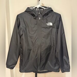 North Face Waterproof Girls Jacket - Black w/ grey mesh lining, Size L, 14/16